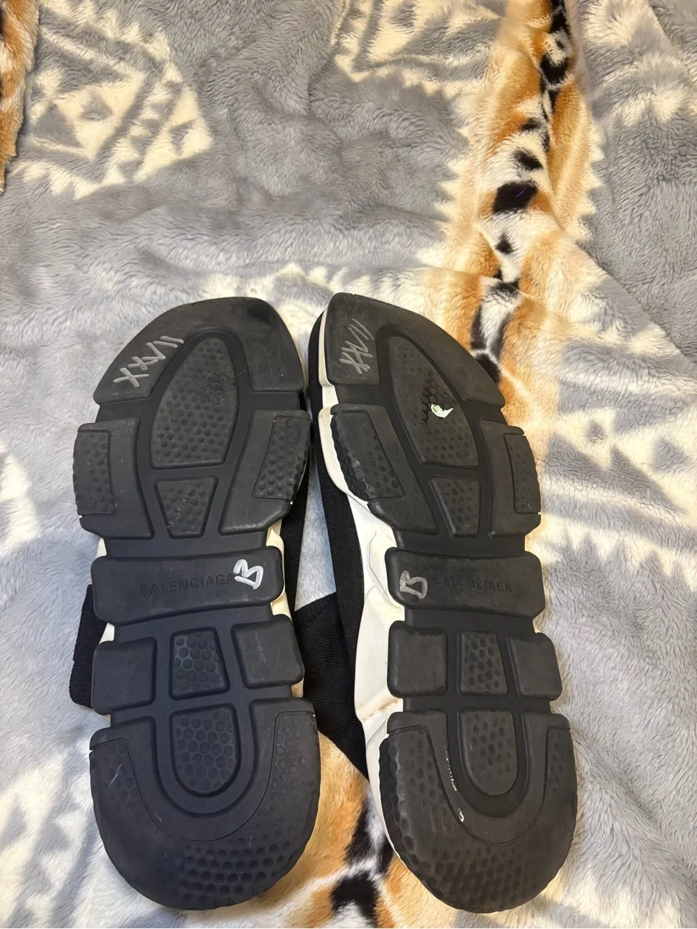 Balenciaga Black and White Speed Trainer Sock Sneakers